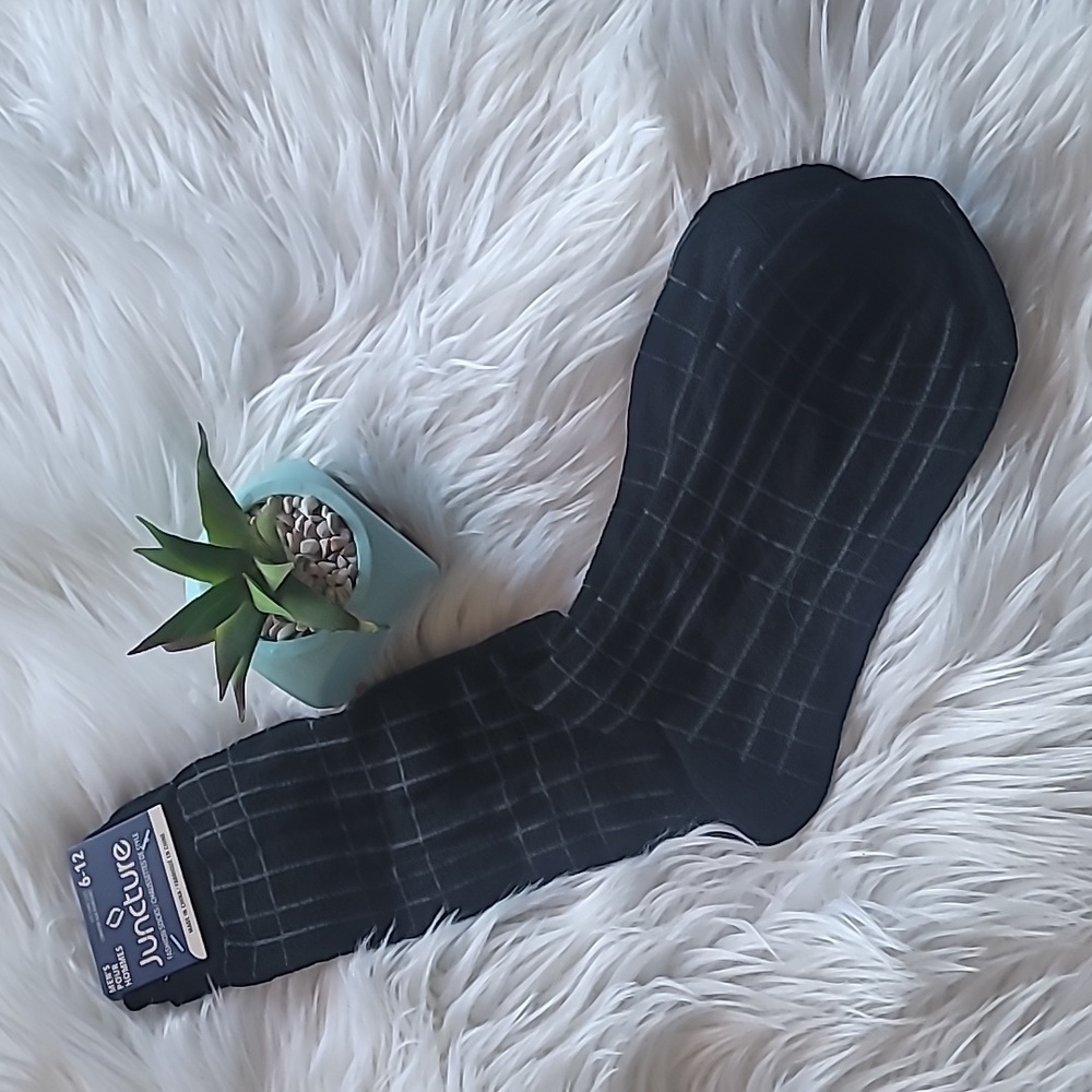 Black & Grey Gray Grid Casual Fashion Socks